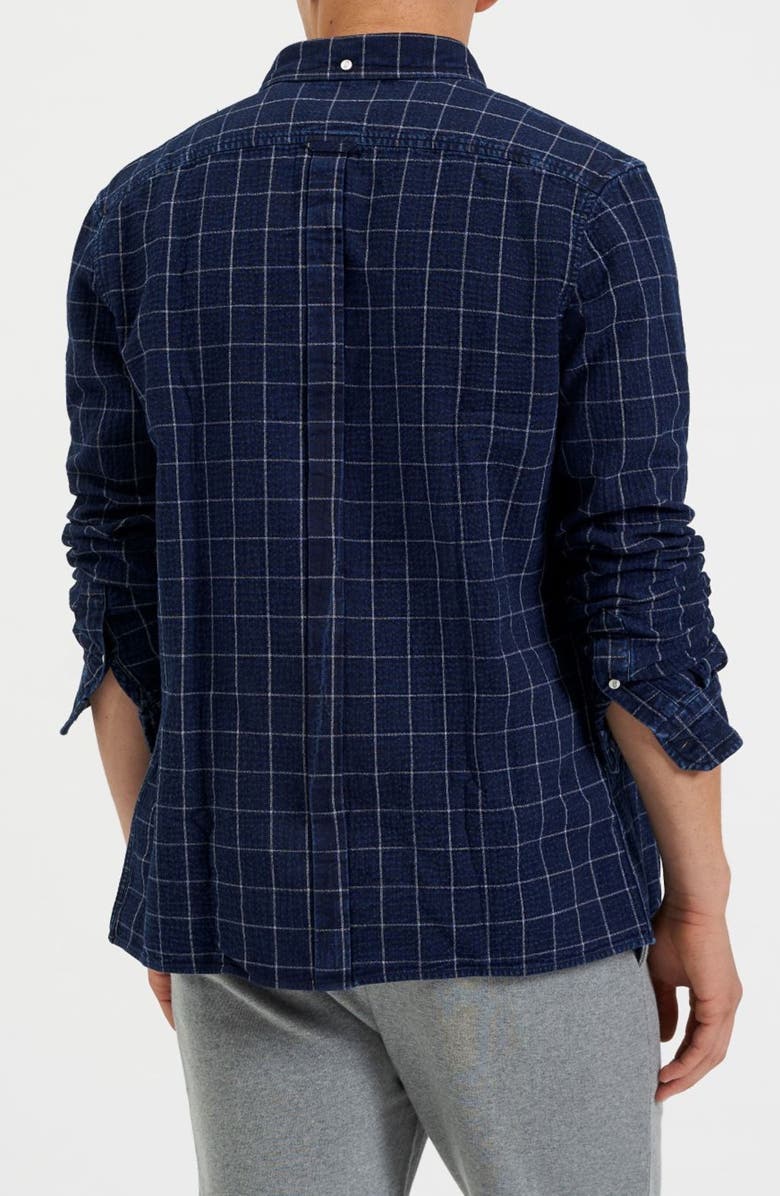 Ben Sherman Dalston Blues Slim Fit Check Button-Down Shirt, Alternate, color, Indigo