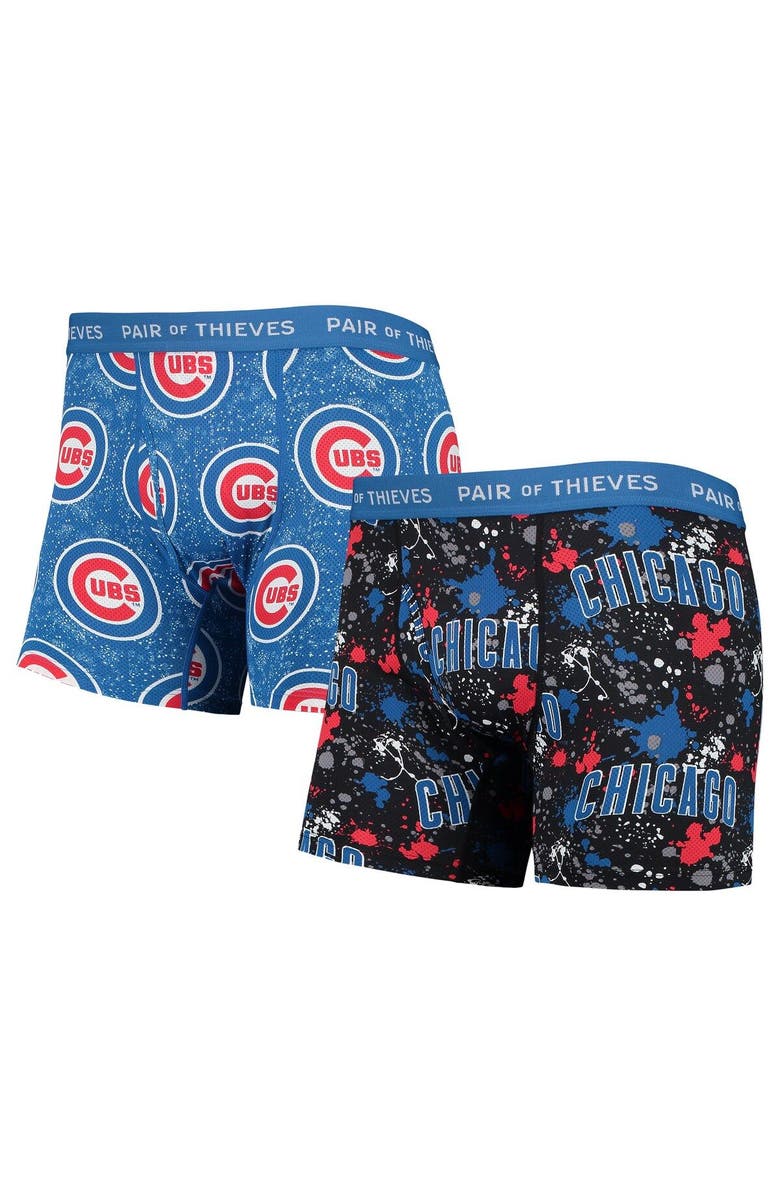 Pair of Thieves Men's Pair of Thieves Black/Royal Chicago Cubs Super Fit 2-Pack Boxer Briefs Set, Main, color, Black