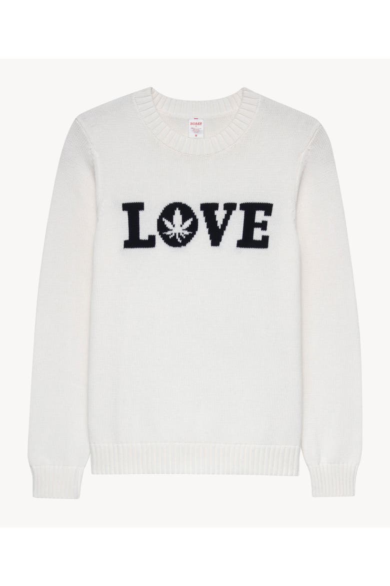 Intarsia "LOVE" Sweater, Alternate, color, Ivory