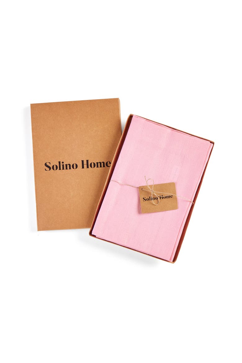 Linen Dinner Napkins Set of 4, 20 x 20" - Fete, Alternate, color, Pink Lemonade