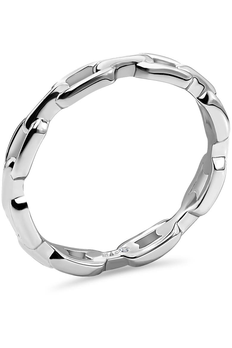 Cable Link Ring in Rhodium Plated Sterling Silver, 3mm, Alternate, color, Silver