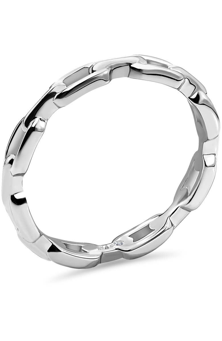 DEVATA Cable Link Ring in Rhodium Plated Sterling Silver, 3mm, Alternate, color, Silver