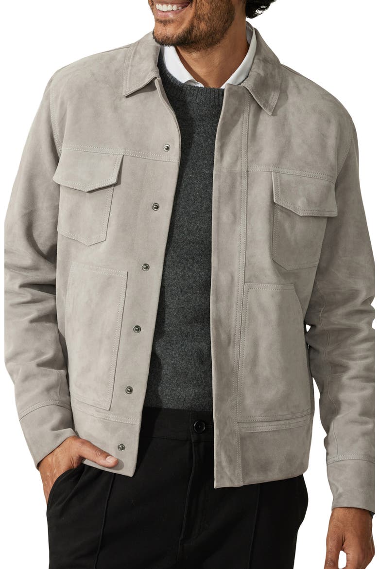 Suede Jacket, Main, color, FROST GREY