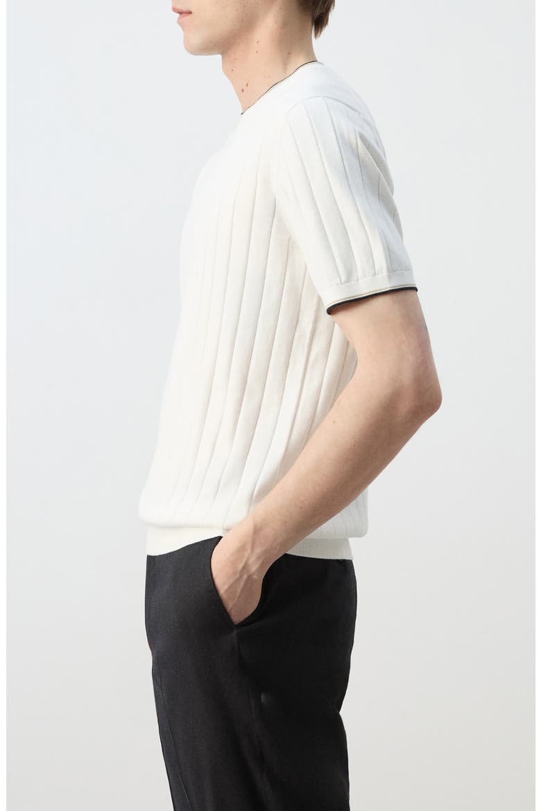 Rib Crewneck Shirt, Alternate, color, OFF WHITE