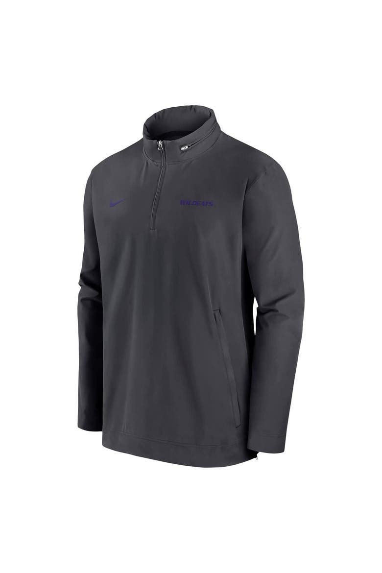 Men's Nike Anthracite Kansas State Wildcats 2024 Sideline Coach Quarter-Zip Hoodie Jacket, Alternate, color, Anthracite