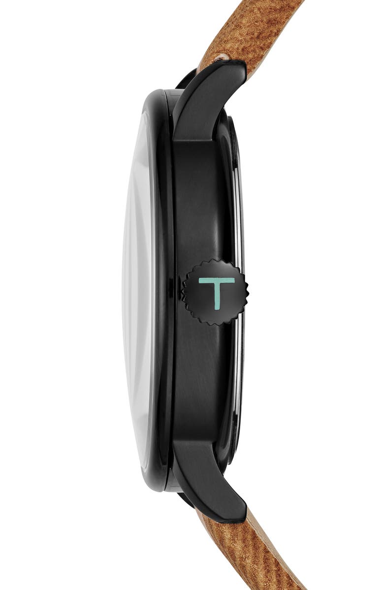 Ted Baker London Thomas Leather Strap Watch, 42mm, Alternate, color, 