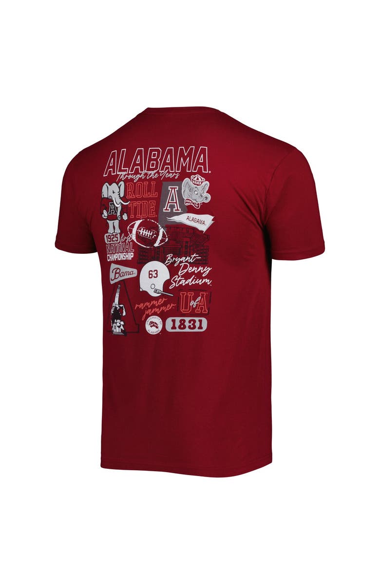 IMAGE ONE Men's Crimson Alabama Crimson Tide Vintage Through the Years 2-Hit T-Shirt, Alternate, color, Crimson