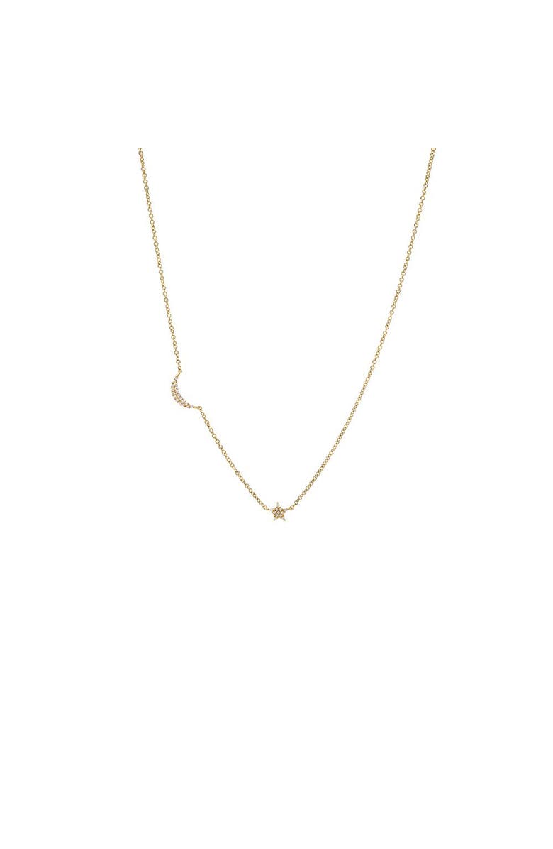 BY ADINA EDEN Diamond Pave Star & Moon Necklace 14K, Main, color, 14K Gold