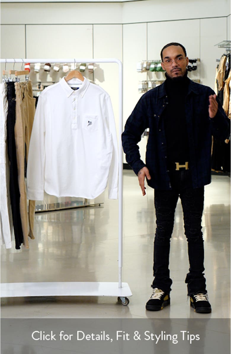 Long Sleeve Cotton Oxford Polo, sales video thumbnail