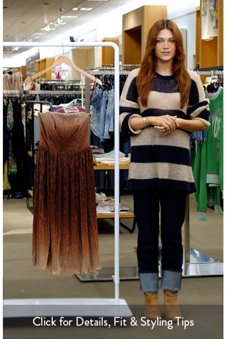 Nadine Ombré Metallic Strapless Fit & Flare Cocktail Dress video