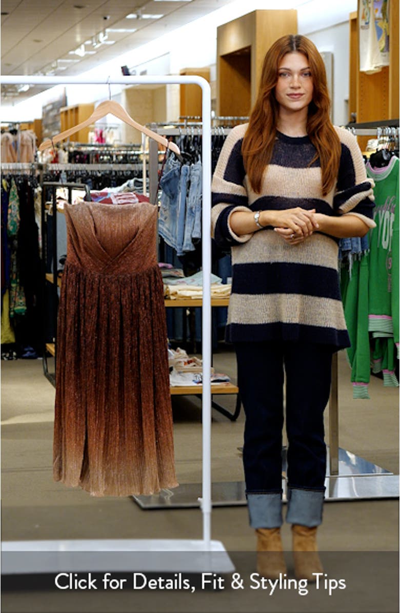 Nadine Ombré Metallic Strapless Fit & Flare Cocktail Dress, sales video thumbnail