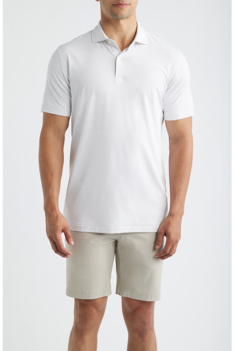 Crown Crafted Ballad Performance Polo, Main, color, WHITE / TRUFFLE