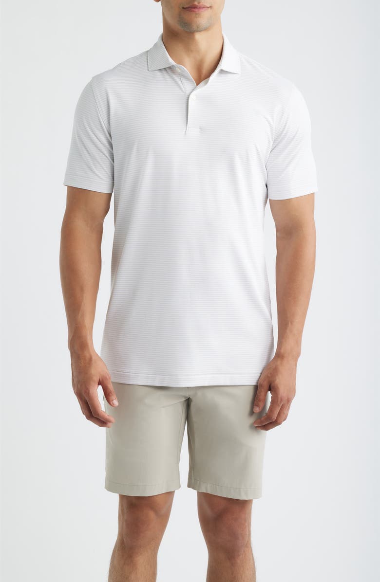 Peter Millar Crown Crafted Ballad Performance Polo, Main, color, White / Truffle
