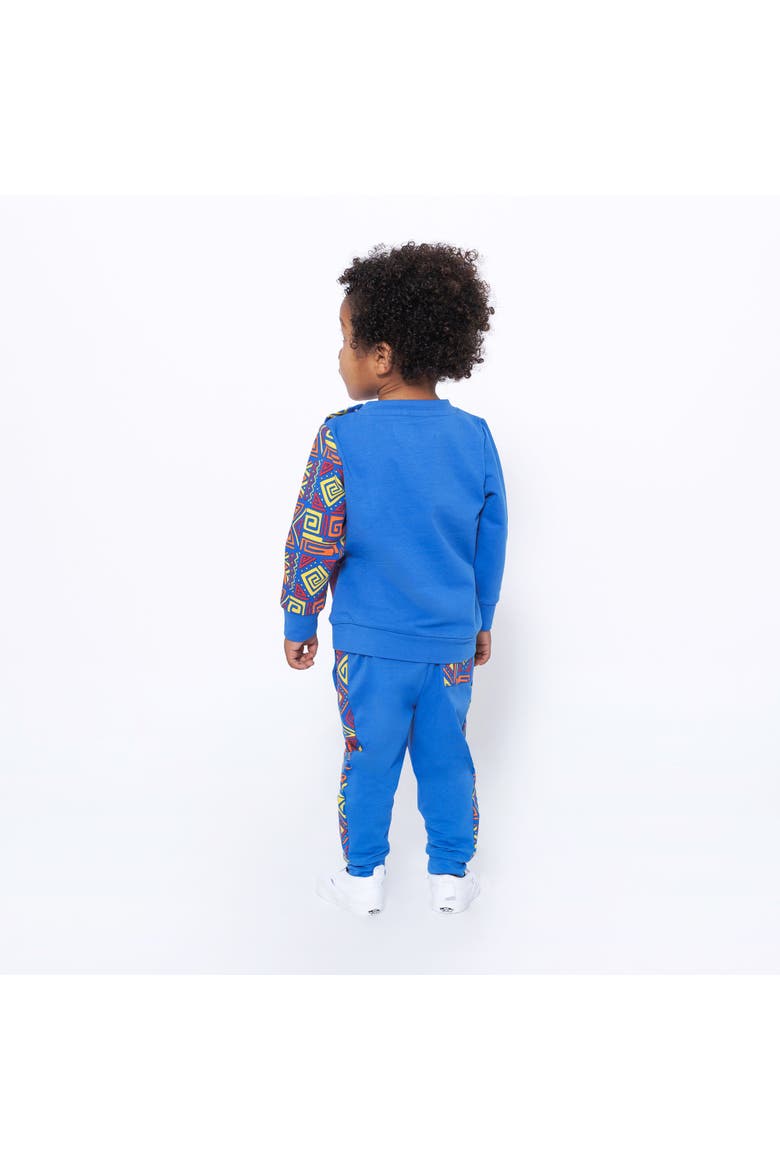 Baby Crewneck Sweatshirt and Jogger Pants Set, Alternate, color, Blue Multicolor