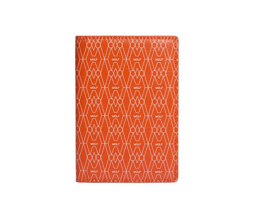 Wolf Signature Passport Sleeve In Orange