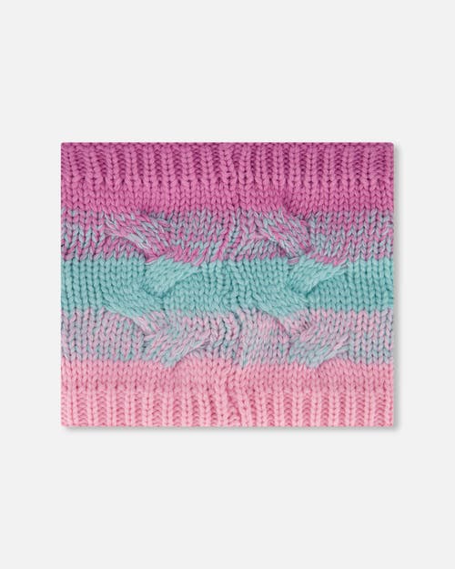 Deux Par Deux Lined Knit Neckwarmer In Pink