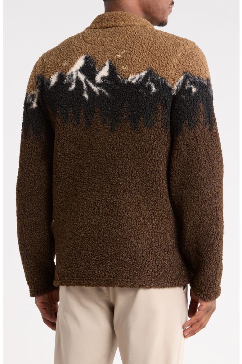 Mountain Print Quarter Zip High-Pile Fleece Pullover, Alternate, color, DELICIOSO