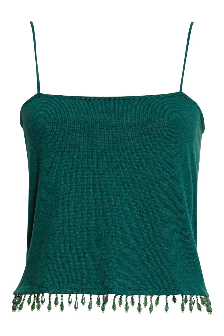 Lodge Beaded Cashmere Camisole, Alternate, color, DARK GREEN