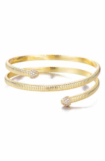 Adornia Cubic Zirconia Textured Wrap Bracelet