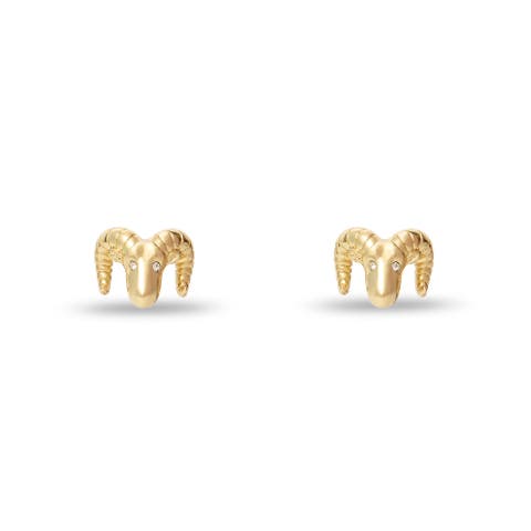 Aries Zodiac Stud Earrings
