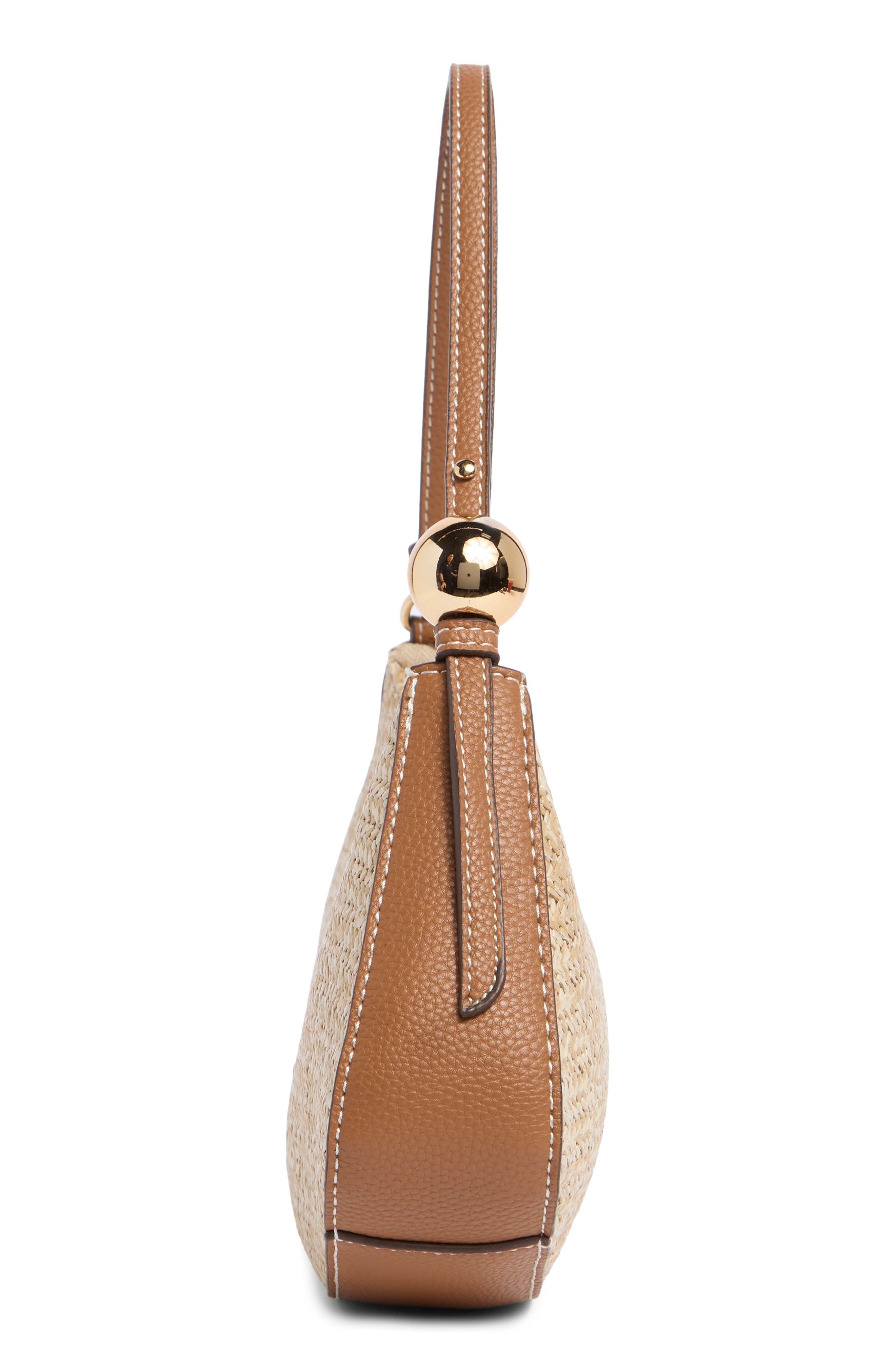 Nanette Lepore Straw Shoulder Bag, Alternate, color, Natural Straw-Hazelnut