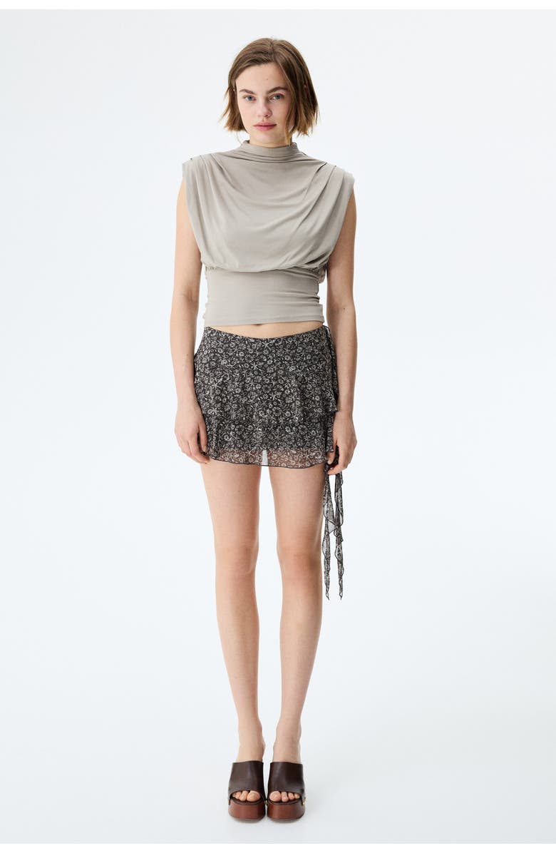 H&M Draped-panel Tiered Skirt, Alternate, color, 
