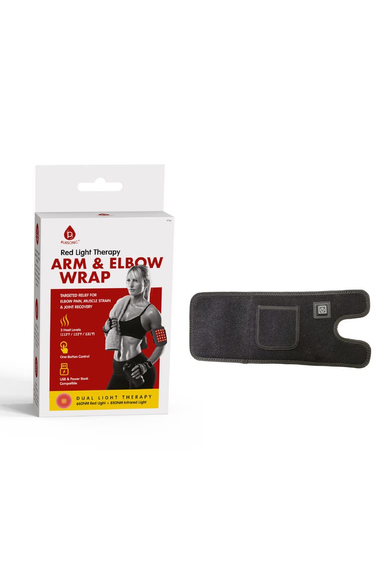 Red Light Therapy Arm & Elbow Wrap, Main, color, Black
