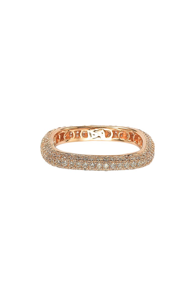 14K Rose Gold Plated Sterling Silver Square Stackable Eternity Band Ring, Main, color, ROSE