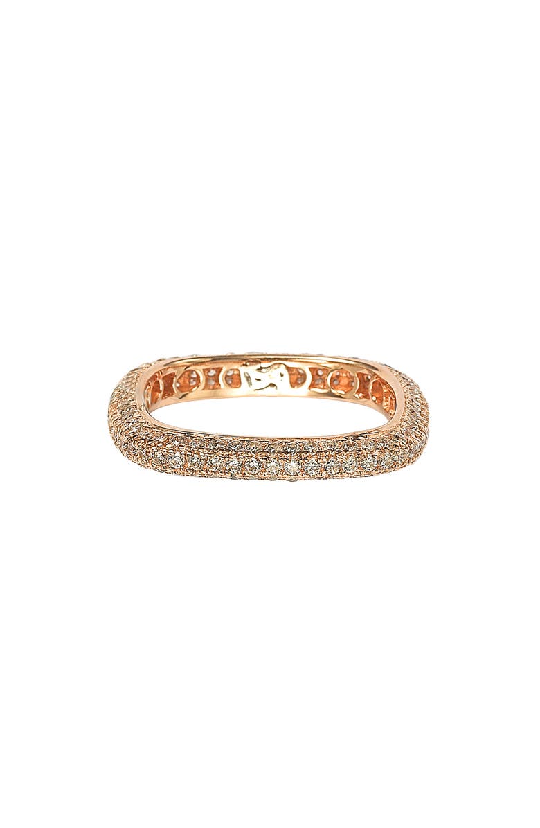 SUZY LEVIAN 14K Rose Gold Plated Sterling Silver Square Stackable Eternity Band Ring, Main, color, Rose