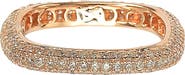 SUZY LEVIAN 14K Rose Gold Plated Sterling Silver Square Stackable Eternity Band Ring