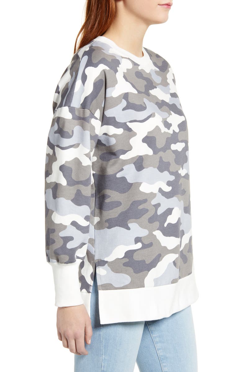 Caslon<sup>®</sup> Side Slit Cotton Sweatshirt, Alternate, color, 