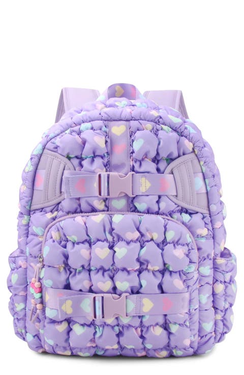 Kids' Heart Print Scrunch Backpack
