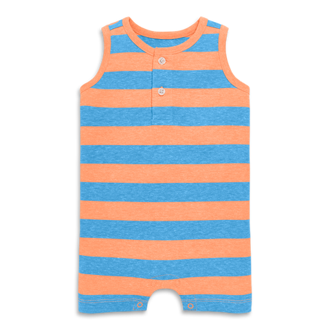 Baby Heathered Henley Shortie In Stripe