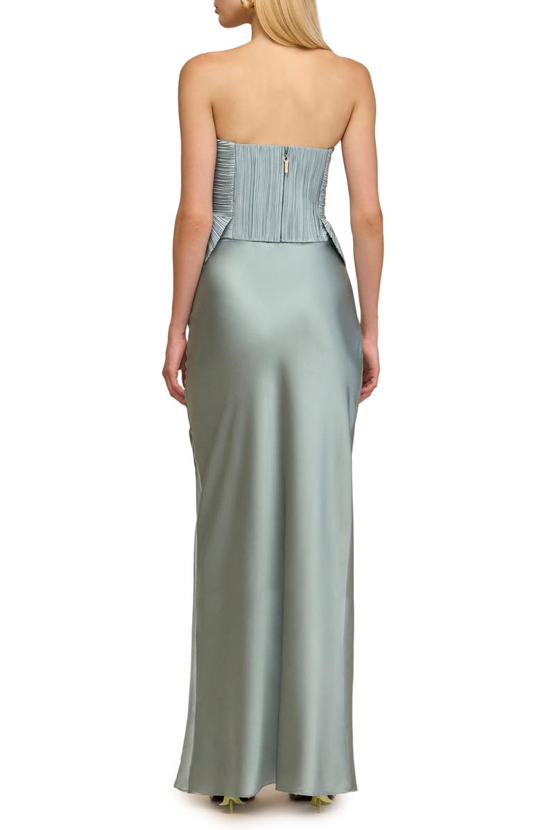 Cult Gaia Chantel Stretch Silk Bias Cut Skirt, Alternate, color, Celadon