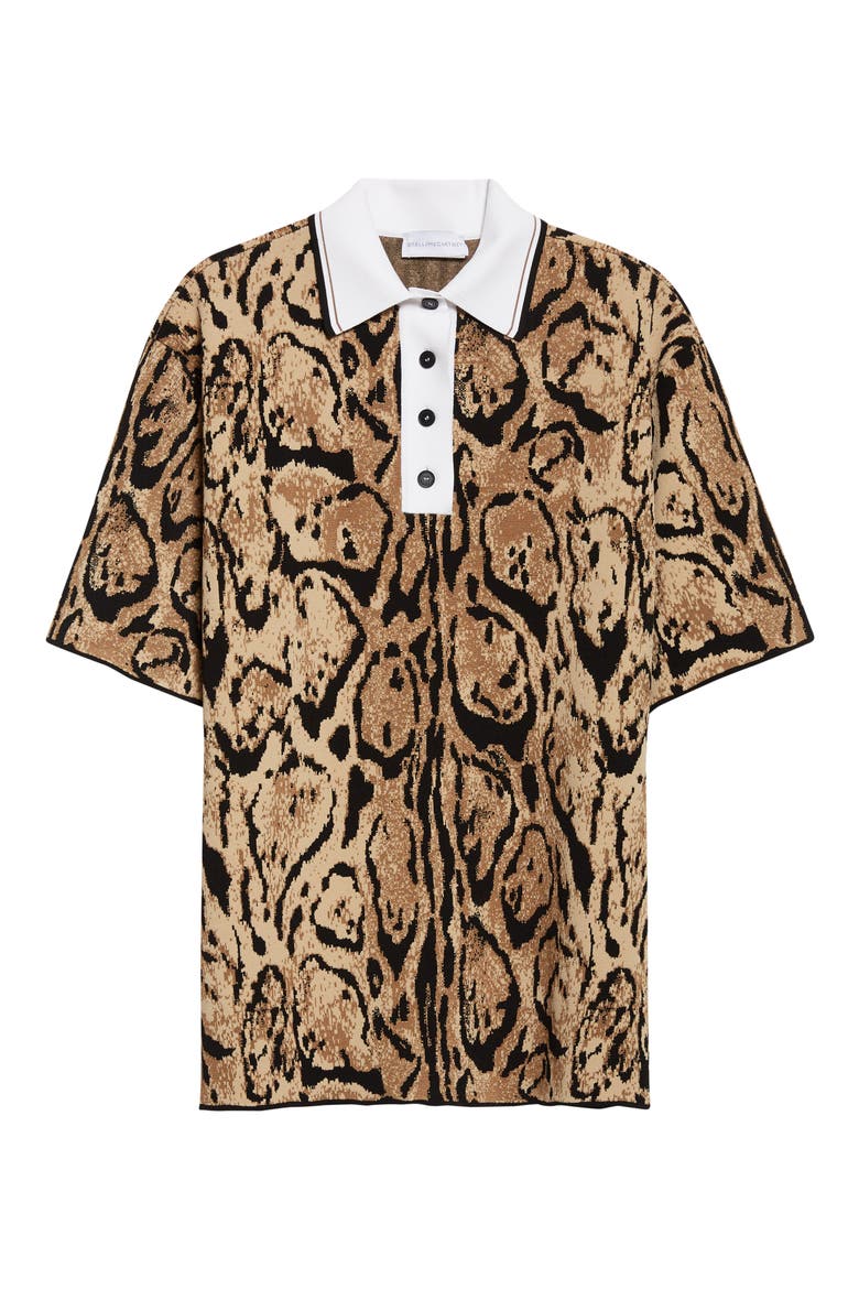 Cloud Leopard Polo Sweater, Alternate, color, BEIGE MULTICOLOR