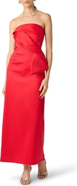 Aidan Mattox Strapless Stretch Mikado Gown