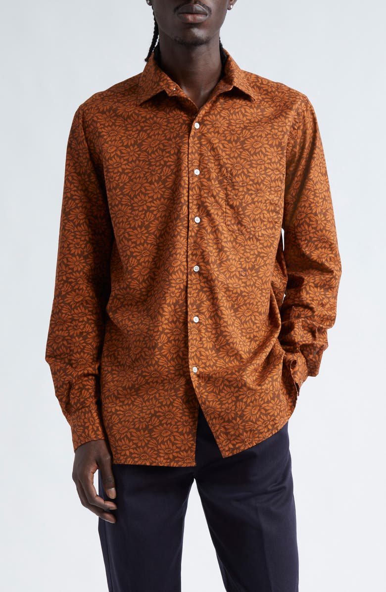Massimo Alba Bowles Floral Print Cotton Button-Up Shirt, Main, color,