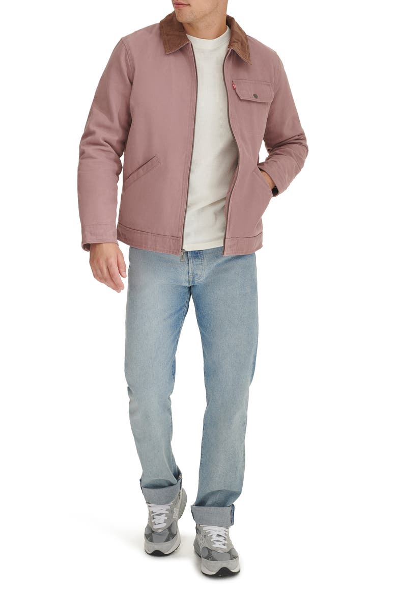 Corduroy Collar Workwear Jacket, Alternate, color, MAUVE COMB