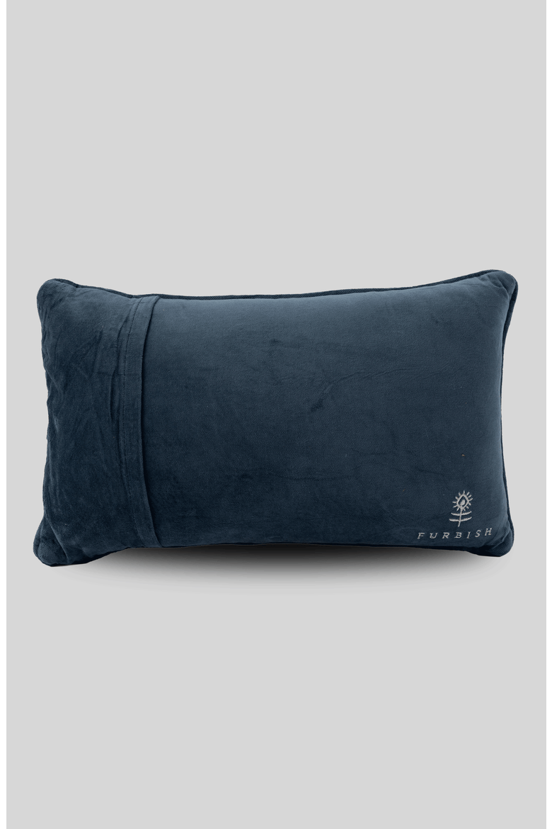 Man In Finance Needlepoint Pillow, Alternate, color, Midnight Blue