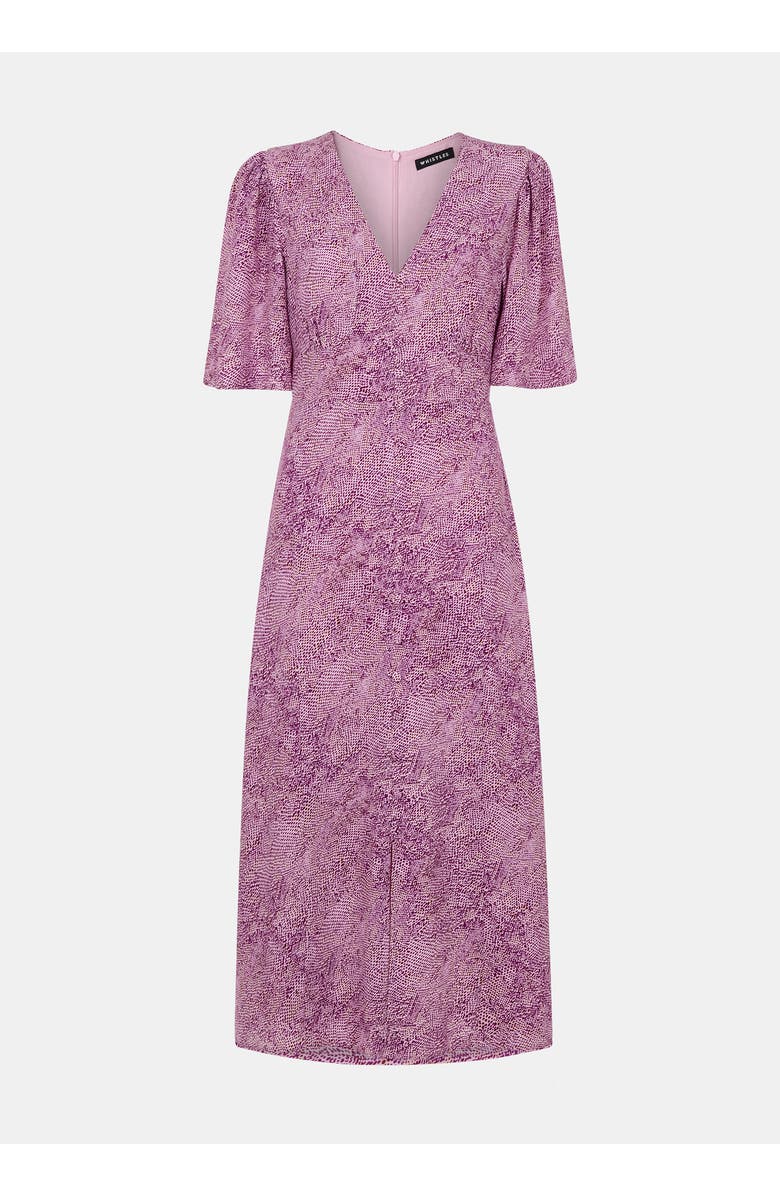 Whistles Diagonal Snake Midi Dress, Alternate, color, Pink/Multi