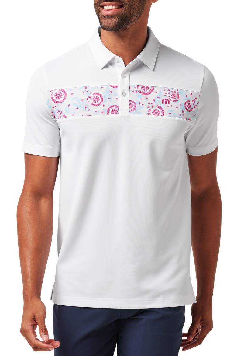 Good Good Flourish Chest Stripe Polo, Main, color, WHITE