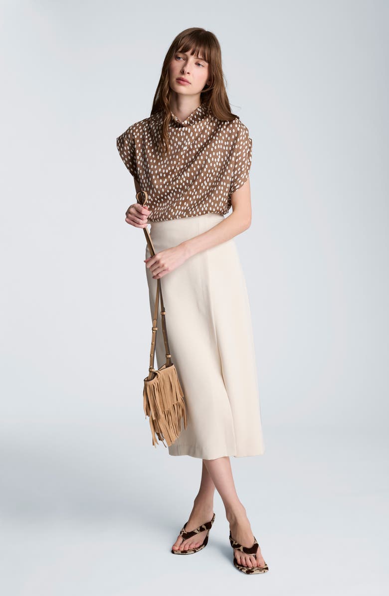 Kenneth Cole Slit Midi Skirt, Alternate, color, Oyster