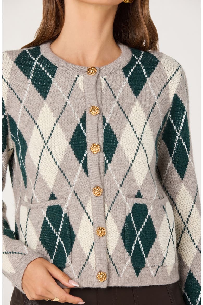 Argyle Cardigan, Alternate, color, GREY GREEN