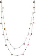 Spero London Sterling Silver Fine Tourmaline Double Layer Necklace