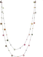 Spero London Sterling Silver Fine Tourmaline Double Layer Necklace
