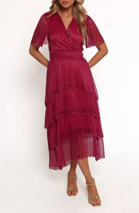 Jasmin Short Sleeve Tiered Midi Dress