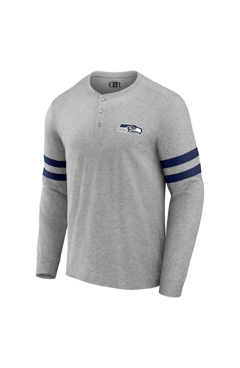 NFL X DARIUS RUCKER Men's NFL x Darius Rucker Collection by Fanatics Heather Gray Seattle Seahawks Henley Long Sleeve T-Shirt, Alternate, color, Heather Gray