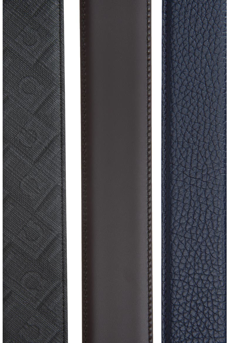 Set of 3 Reversible Leather Belts with Interchangeable Buckles, Alternate, color, BLACK/BROWN/BLUE MULTI