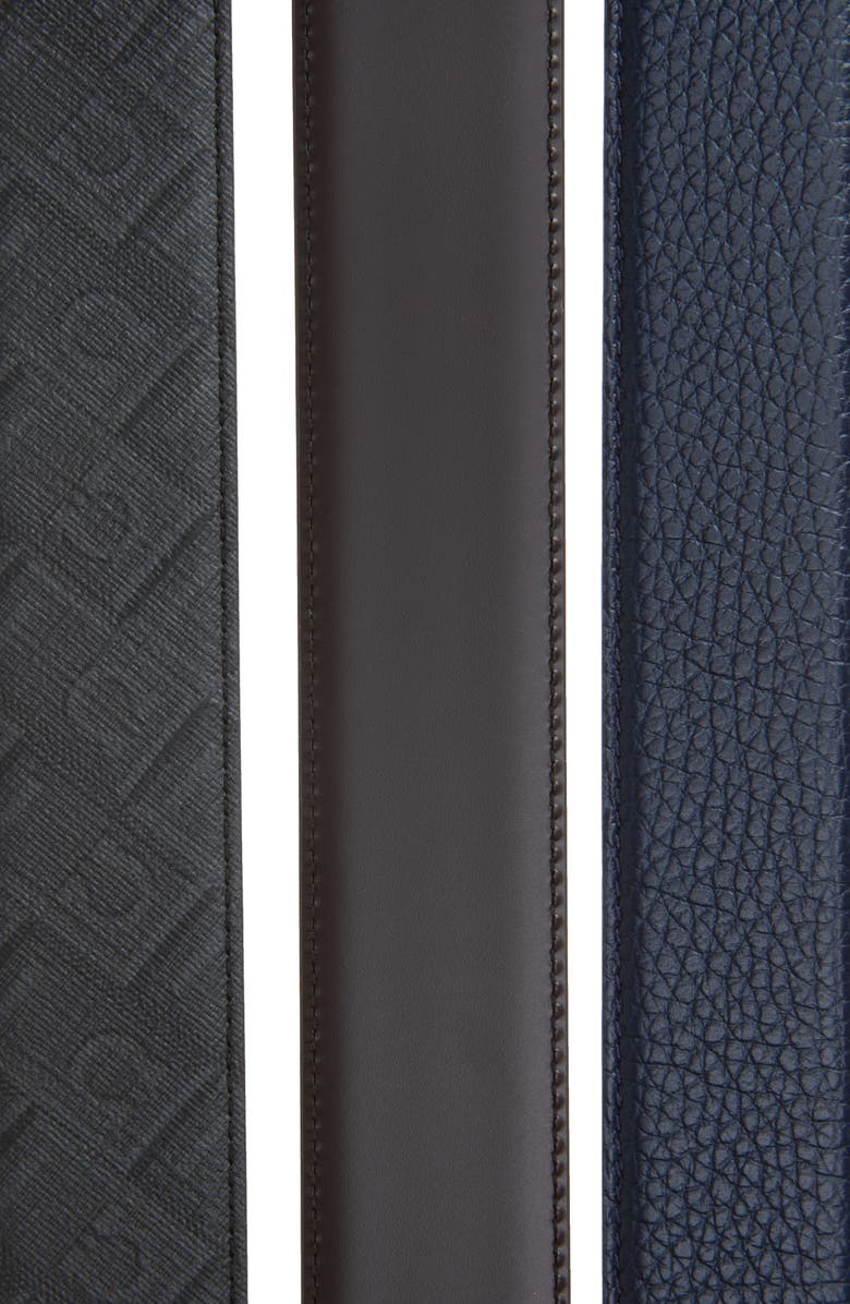 FERRAGAMO Set of 3 Reversible Leather Belts with Interchangeable Buckles, Alternate, color, Black/Brown/Blue Multi
