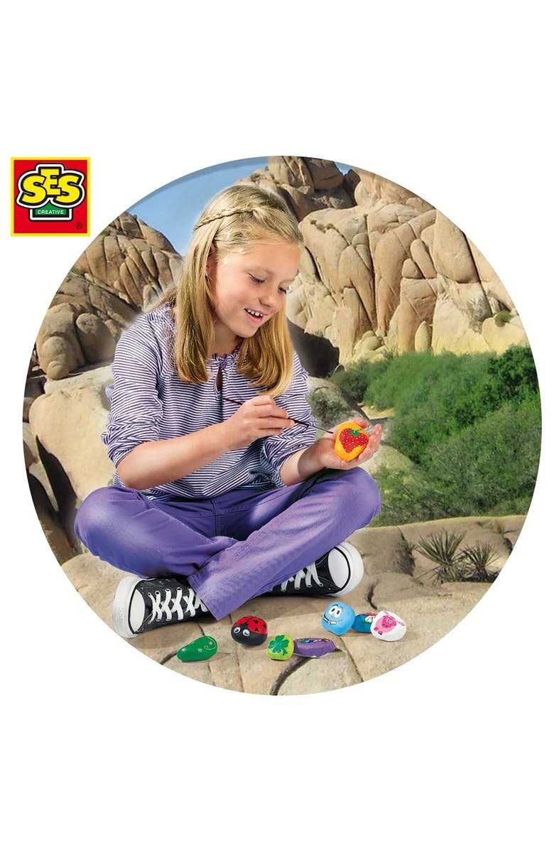SES Creative Painting Stones Kit Diy Rock Painting, Ages 5+, Alternate, color, Multicolored
